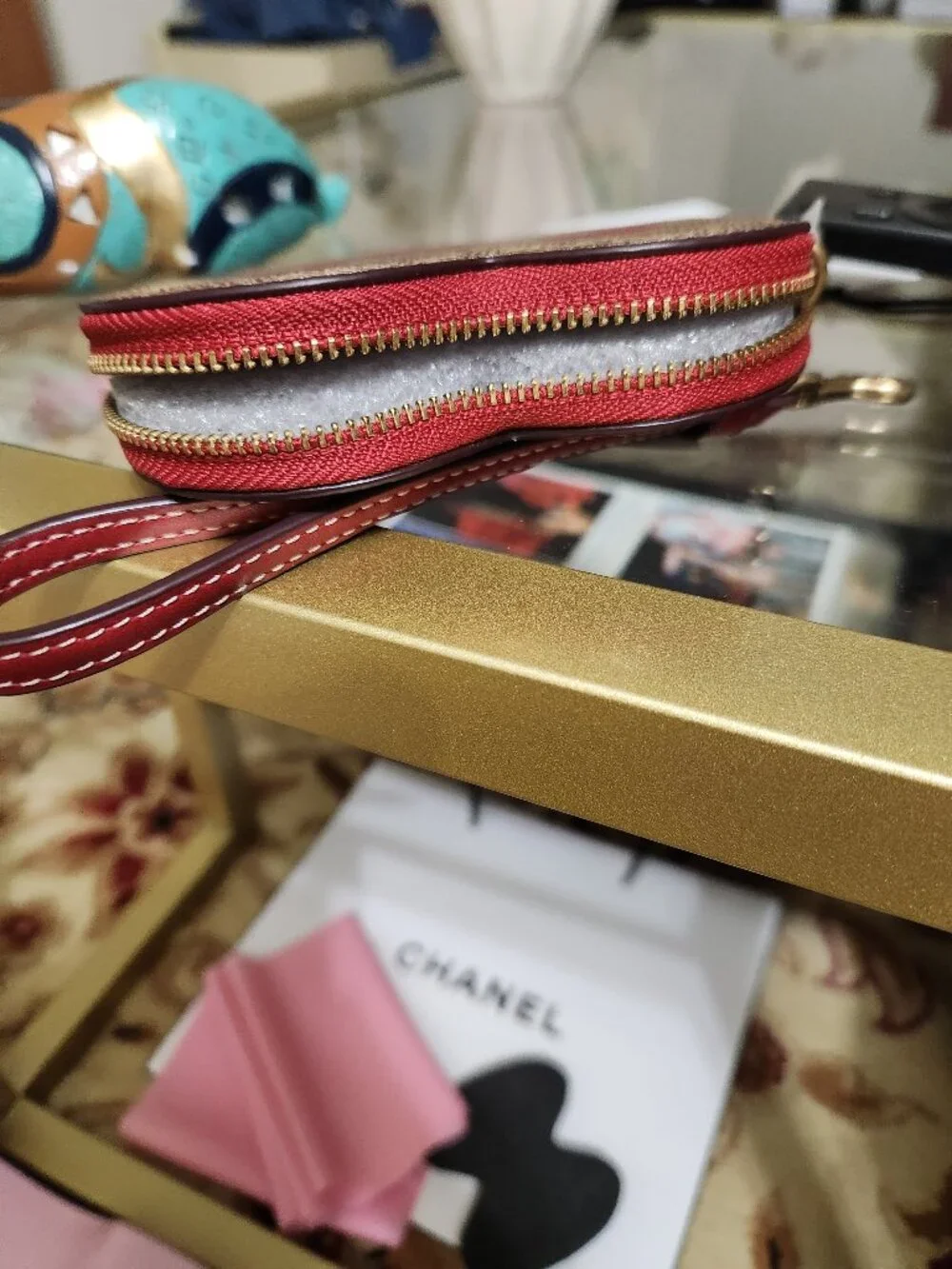Coach Signature Heart Wristlet / Change Purse NWT